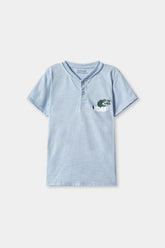 Light Blue Button Down T Shirt